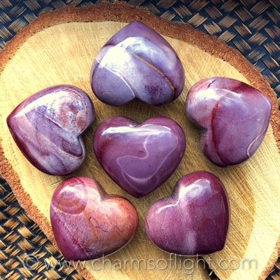 Mookaite polished hearts